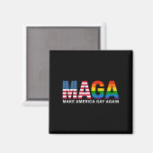 Make America Gay Again ゲイ プライド 2025 LGBTQ+ マグネット (正面/裏面)