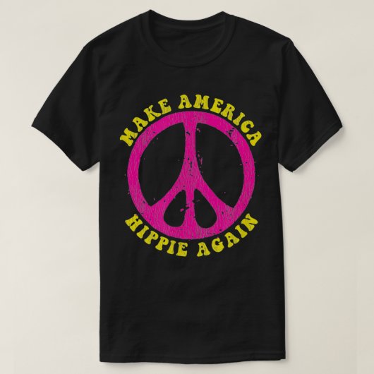 Make America Hippie Hippy再び60s & 70s Tシャツ (デザイン正面)