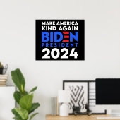 Make America Kind Again Biden President 2024 ポスター (ホームオフィス)