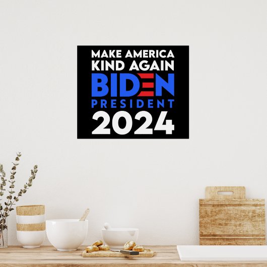 Make America Kind Again Biden President 2024 ポスター (キッチン)