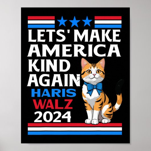 Make America Kind Again Kamala Harris Tim Whimer ポスター (正面)