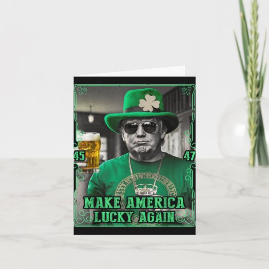 Make America Lucky Again St. Patricks Day 2025 Gre カード (正面)