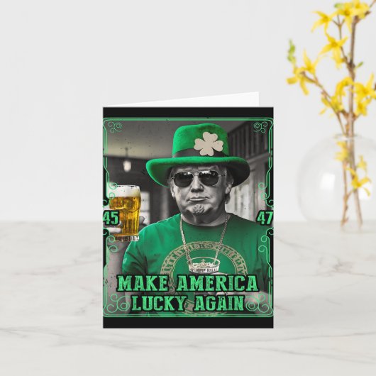 Make America Lucky Again St. Patricks Day 2025 Gre カード (黄色い花)