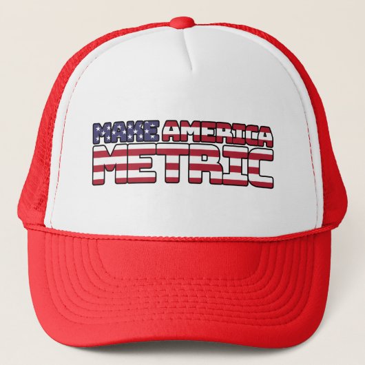 Make America Metric - Us Flag Metric System Scienc キャップ (正面)
