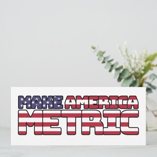 Make America Metric - Us Flag Metric System Scienc 招待状 (スタンド正面)