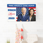 Make America Sane再びバイデン氏とハリス2020 横断幕 (インサイチュ)