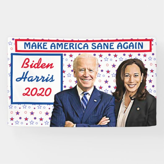 Make America Sane再びバイデン氏とハリス2020 横断幕 (横)