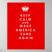 Make America Sane Again Red Anti Trump Poster ポスター (正面)