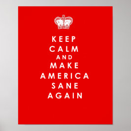 Make America Sane Again Red Anti Trump Poster ポスター