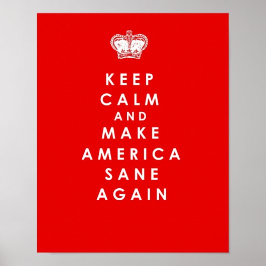 Make America Sane Again Red Anti Trump Poster ポスター (正面)