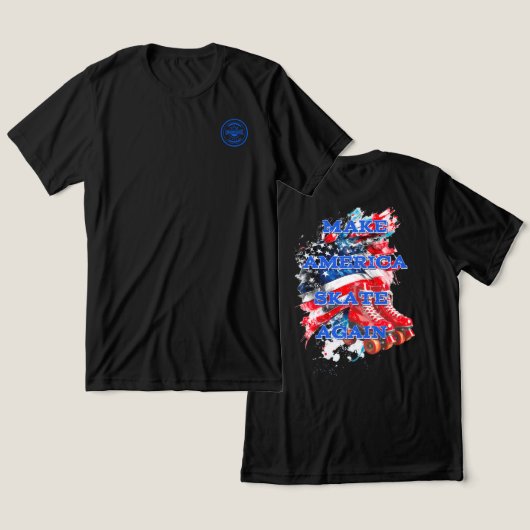 Make America Skate Again with flag – バックデザイン トライブレンドＴシャツ (デザイン正面&裏面)