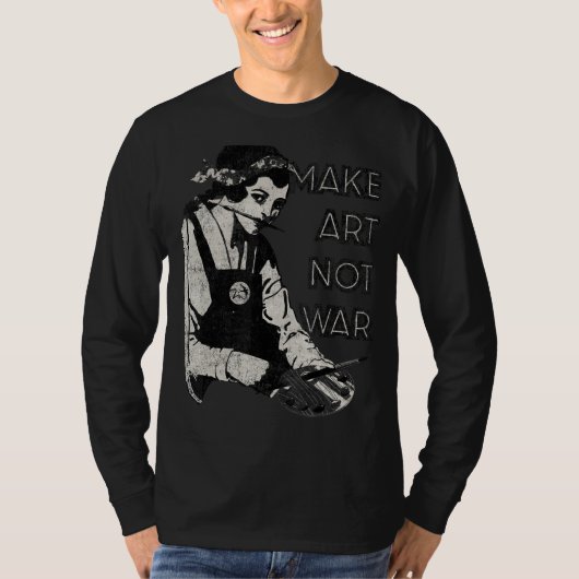 MAKE ART NOT WAR – アーティスト、画家、陶芸家、Kni Tシャツ (正面)