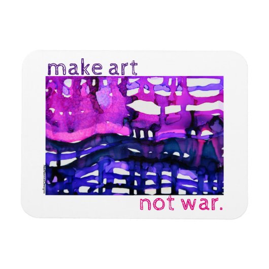 Make Art Not War - Alcool Ink Art CAR マグネット (横)