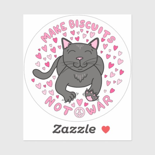 Make Biscuits, Not War Kitty Vinyl Sticker シール (シート)