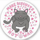 Make Biscuits, Not War Kitty Vinyl Sticker シール (正面)