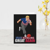 Make Bowling Great Again - Funny Trump Bowling Gif カード (黄色い花)