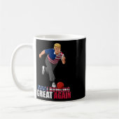 Make Bowling Great Again - Funny Trump Bowling Gif コーヒーマグカップ (左)