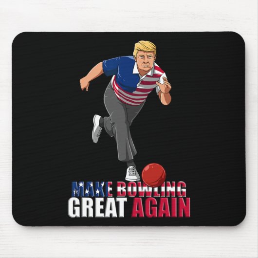 Make Bowling Great Again - Funny Trump Bowling Gif マウスパッド (正面)
