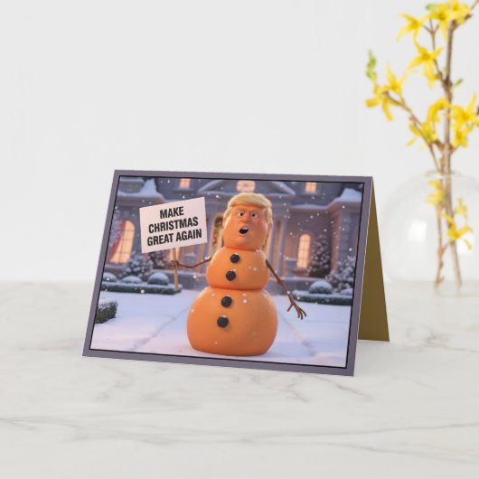 Make Christmas great again Christmas card カード (黄色い花)