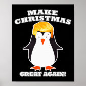 Make Christmas Great Again Cute Penguin Holiday Tr ポスター (正面)