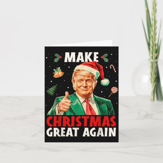 Make Christmas Great Again Funny Santa Trump 2025  カード (正面)
