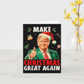 Make Christmas Great Again Funny Santa Trump 2025  カード (黄色い花)