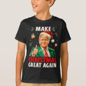 Make Christmas Great Again Funny Santa Trump 2025  Tシャツ (正面)