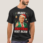 Make Christmas Great Again Funny Santa Trump 2025  Tシャツ (正面)