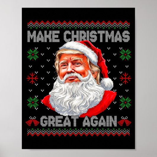 Make Christmas Great Again Funny Santa Trump Ugly  ポスター (正面)