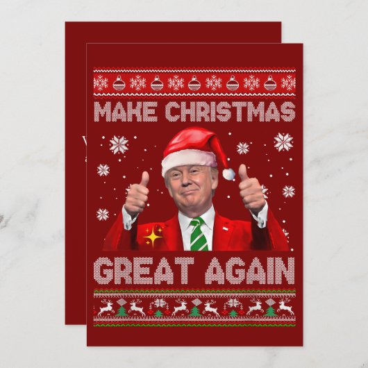 Make Christmas Great Again, Funny Trump Christmas  シーズンカード (正面/裏面)