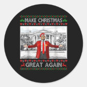 Make Christmas Great Again Funny Trump Ugly  ラウンドシール (正面)