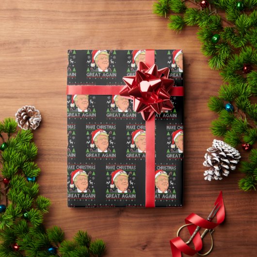 Make Christmas Great Again Funny Trump Ugly Xmas ラッピングペーパー (クリスマスギフト)