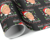 Make Christmas Great Again Funny Trump Ugly Xmas ラッピングペーパー (ロールコーナー)