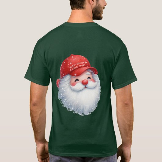 Make Christmas Great Again Maga GOP Santa Tシャツ (裏面)