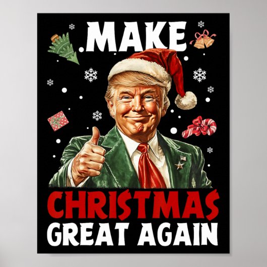 Make Christmas Great Again Santa Funny Trump Xmas  ポスター (正面)