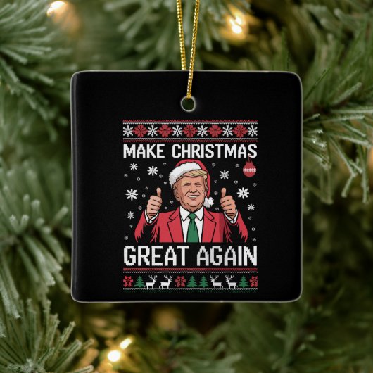 Make Christmas Great Again Trump Pajamas Ugly Xmas セラミックオーナメント (ツリー)