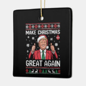 Make Christmas Great Again Trump Pajamas Ugly Xmas セラミックオーナメント (左)