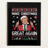 Make Christmas Great Again Trump Pajamas Ugly Xmas プランナー手帳 (正面)
