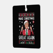 Make Christmas Great Again Trump Pajamas Ugly Xmas メタルオーナメント (正面左)