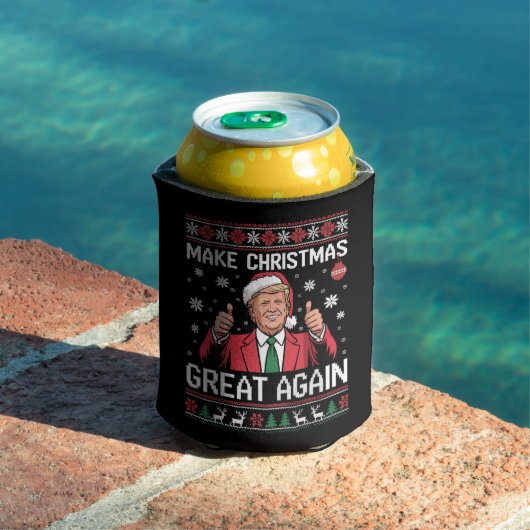 Make Christmas Great Again Trump Pajamas Ugly Xmas 缶クーラー (インサイチュ プール)