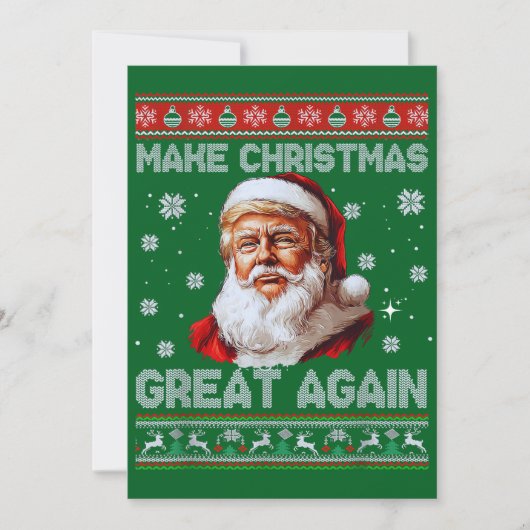 Make Christmas Great Again Trump Santa Claus Hat シーズンカード (正面)