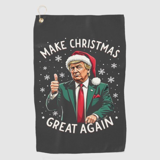 Make Christmas Great Again Ugly Xmas Sweater Trump ゴルフタオル (正面)
