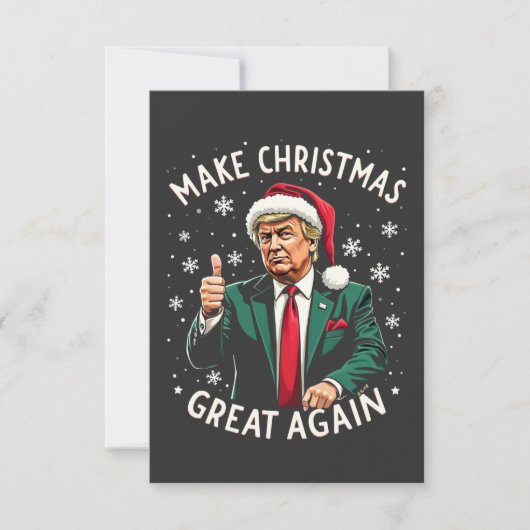 Make Christmas Great Again Ugly Xmas Sweater Trump サンキューカード (正面)