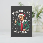 Make Christmas Great Again Ugly Xmas Sweater Trump サンキューカード (スタンド正面)
