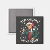 Make Christmas Great Again Ugly Xmas Sweater Trump マグネット (正面/裏面)
