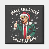Make Christmas Great Again Ugly Xmas Sweater Trump マグネット (正面)