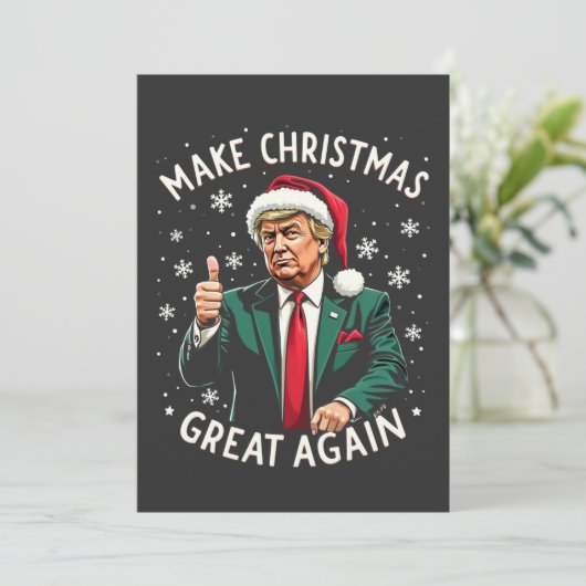 Make Christmas Great Again Ugly Xmas Sweater Trump 招待状 (スタンド正面)
