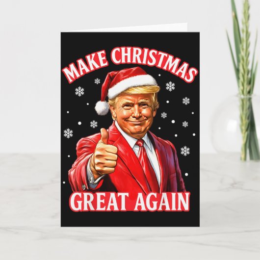Make Christmas Great Again Xmas Funny Santa Trump  カード (正面)