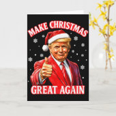 Make Christmas Great Again Xmas Funny Santa Trump  カード (黄色い花)