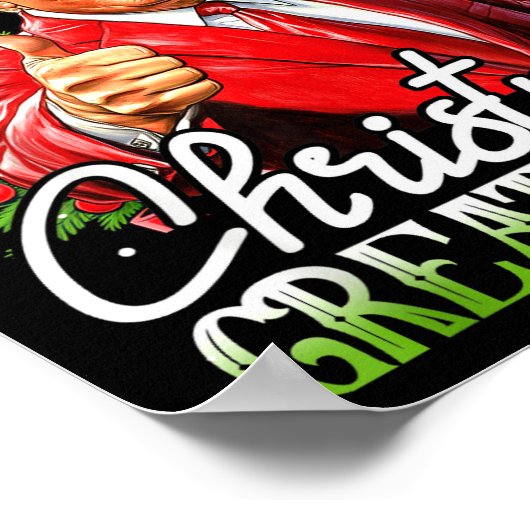 Make Christmas Great Again Xmas Funny Santa Trump  ポスター (角)